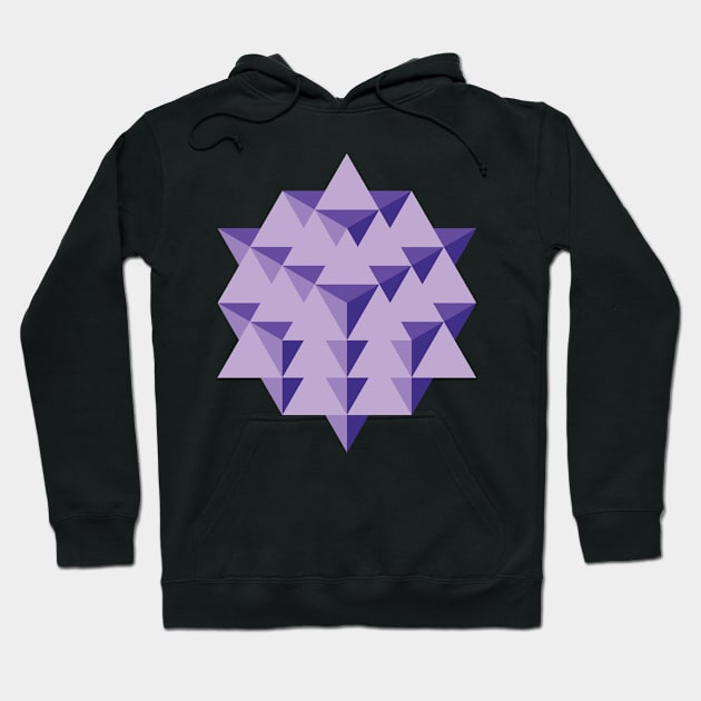 64 Tetrahedron Grid Hoodie by GalacticMantra